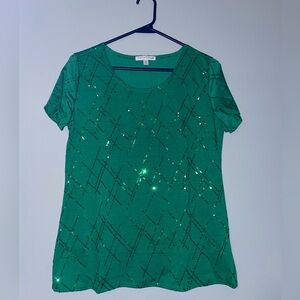 🌳Notations Green Sequin Women's Top